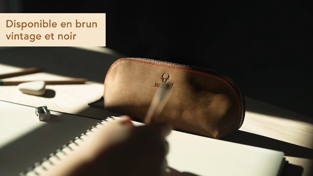 Trousse à Crayons En Cuir PVC Avec Drapeau Algérien - Légère, Portable, Pour école, Bureau, Voyage