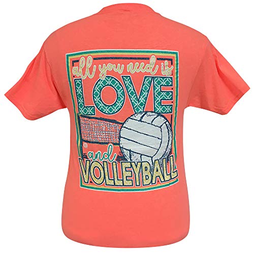 Girlie Girls All You Need is Love and Volleyball Short, Charcoal, Size Medium
