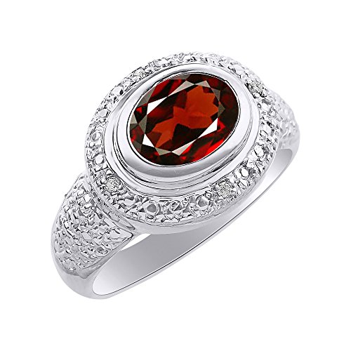 Bague en argent, diamants et grenat, le cadeau de naissance idéal pour célébrer la vie
