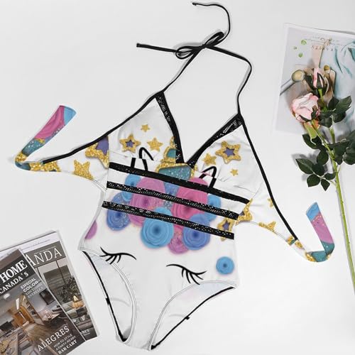 Maillot de bain fleur de licorne galbant pour gommer les complexes