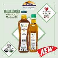 Rani Organic Mustard Oil (Cold Pressed) 33.8oz (1 Liter) ~ 100% Natural | Vegan | Gluten Free | NON-GMO | Indian Origin