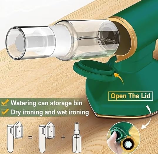 Image of Portable Micro Steam iron, green iron Handheld Garment Steamer, Dry And Wet Wrinkles Removing Lightweight Steamer for Home Office,Fast Heat Mini Ironing Machine