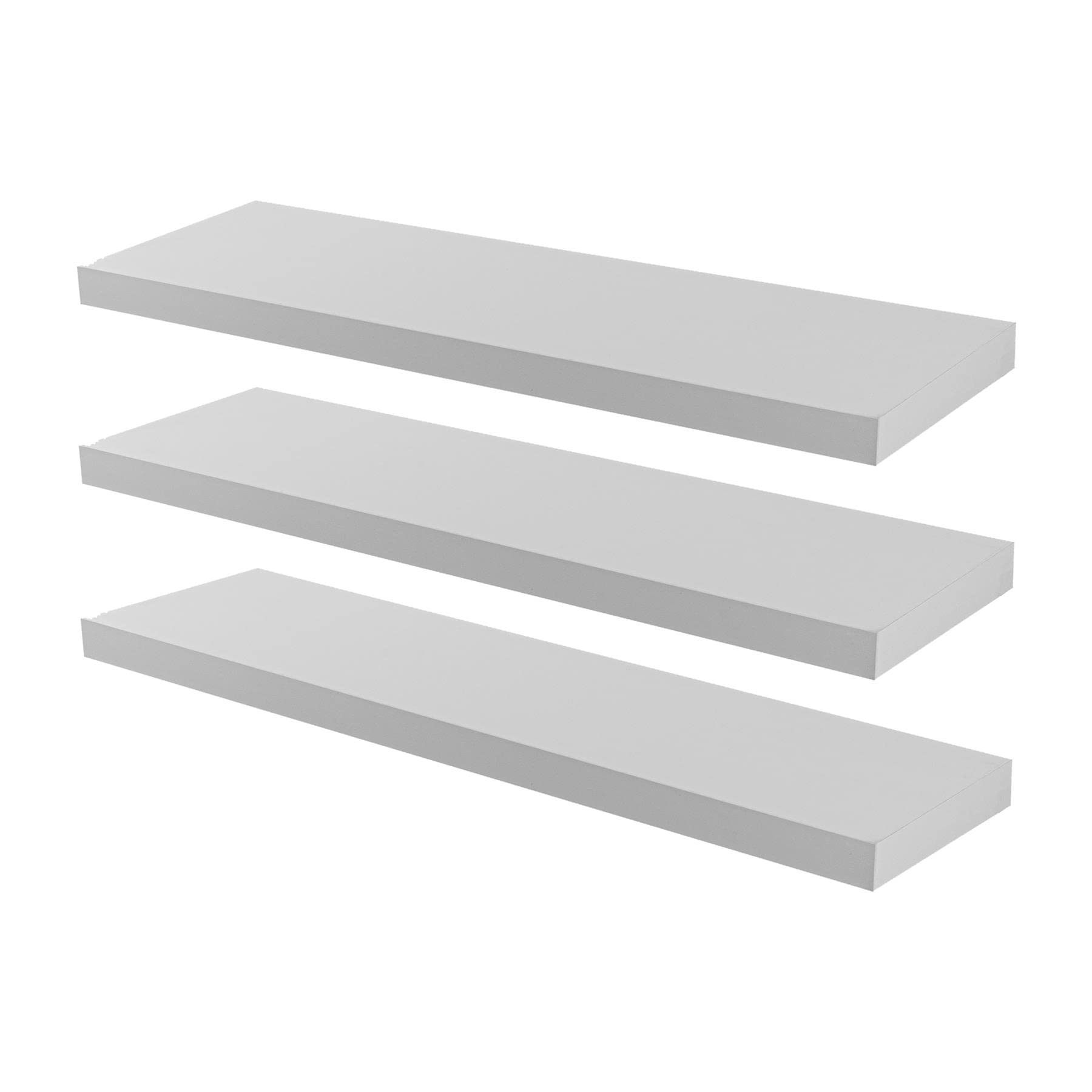 Harbour Housewares Modern Floating Wall Shelf - 100cm - White - Pack of 6 - Photo Gallery Bookshelf Wall Shelves for Living Room Display, Bedroom, Office Storage โ image 1