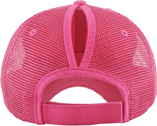 Image of Classic Plain Ponytail Messy High Bun Headwear Adjustable Cotton Trucker Mesh Glitter Hat Baseball Cap