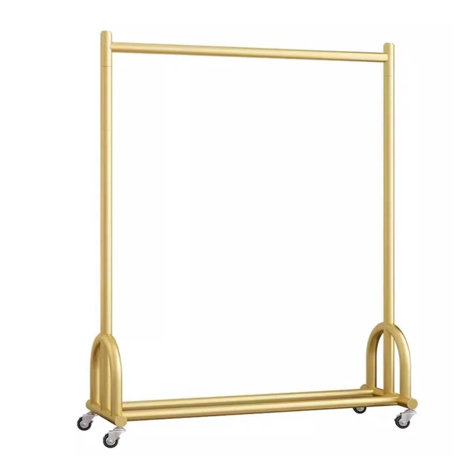 JYBNBBE Metal Clothing Rack Portable Garment Coat Rack Organizer - Clothes Rail for Boutique Store Display Stand in Bedroom & Living Room,Gold-100x40x150cm