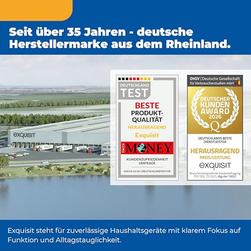 Exquisit Waschmaschine | 7 kg Nennkapazität, Energieeffizienzklasse A, 1400 U/Min, 76 dB(A) | kompakte Bauform, 12 Programme, Eco 40-60, Kurzprogramm, Startzeitverzögerung | WA57014-020A weiss