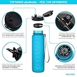 720°DGREE – uberBottle – Tritan Trinkflasche 350ml – Sky Blue – Bundle Rezeptbuch - 2
