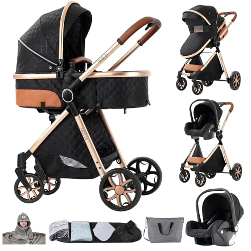 MoLi Kinderwagen 3 in 1, Kinderwagen mit Umkehrbarem Doppelschiebemodus,...