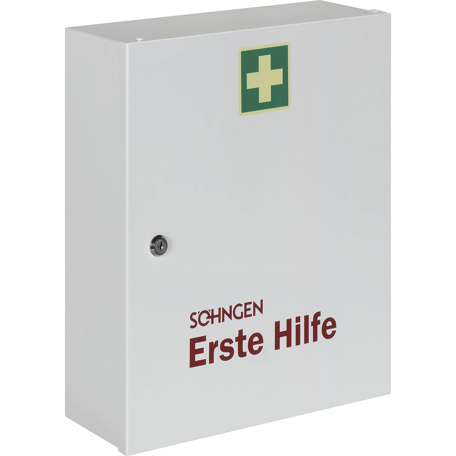 Bonn Paris 0502006 - Botiquín de primeros auxilios (sin contenido, armario con cerradura de seguridad, 1 puerta, chapa de acero) | Sin contenido, blanco, profundidad 112 mm, H