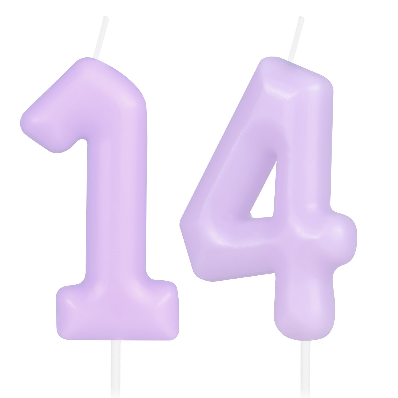 Amazon.com: Hongplus Macaron Purple Number 14 Candle, 14 Birthday 