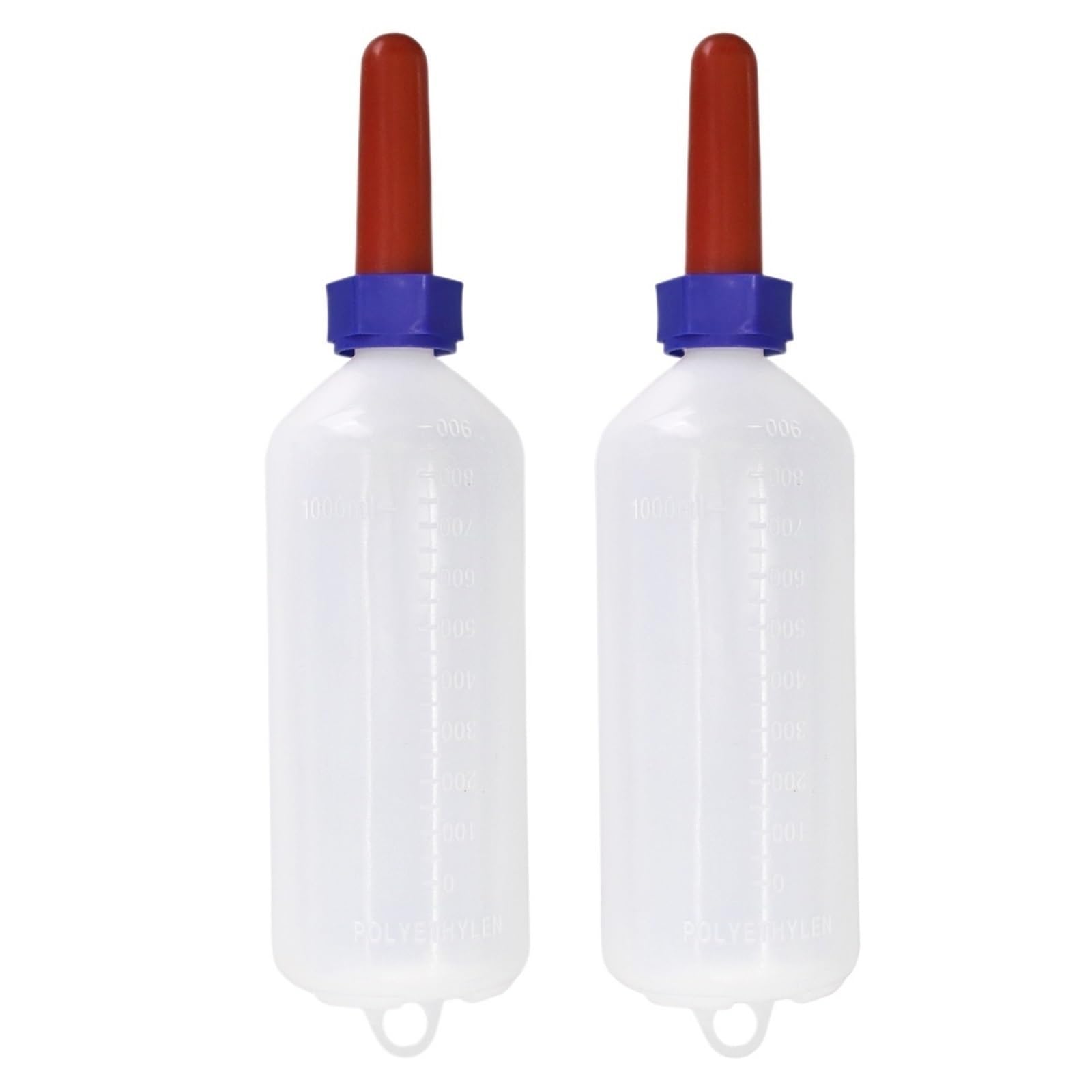 Biberon per agnelli 1/2 PZ 1000ml Biberon for Vitelli, Pecore, Agnelli, Maialini, for Latte di Vitello, con Tettarella, Alimentazione Animali da Fattoria(1000ml-2pcs)