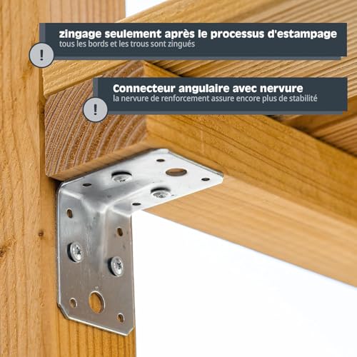 Équerre fixation perforée HELPMATE connecteurs d'angle métal bois - 4