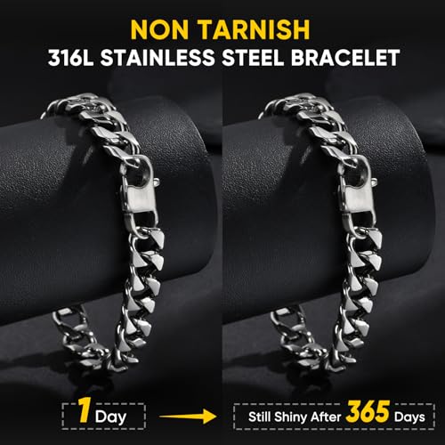 Pulsera de cadena para hombre de acero inoxidable miniatura 4