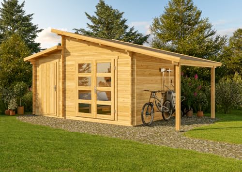 Alpholz Gartenhaus Aktiva 40 Varianta aus Holz in braun Gartenhütte...