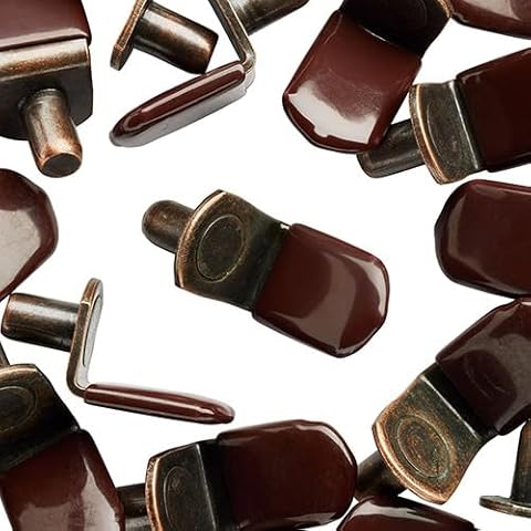 WidgetCo 1/4" Antique Bronze "L" Shelf Pins w/Vinyl, Glass Shelf Supports (Qty 100) Cover