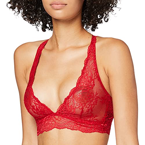 Iris & Lilly Women's Lace Bralette, Red, 6