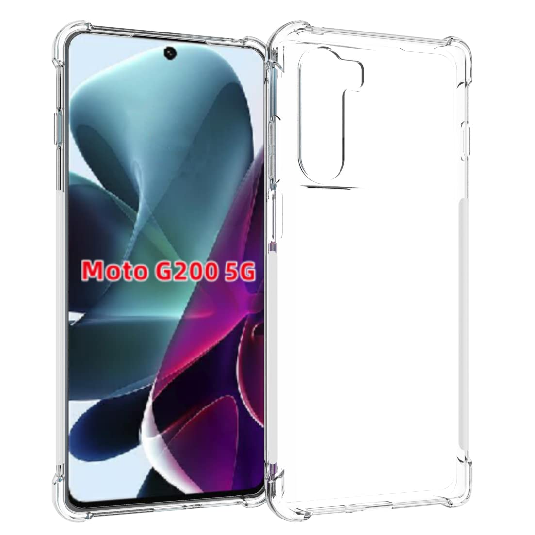USTIYA Case for Motorola G200 5G Clear Moto G200 Cover TPU Four Corners Protective Cover Transparent Soft funda