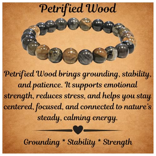 Image of ANAYA AGATE Healing Crystal Bracelet for Women and Men - 8mm Round Beaded Bracelet for Men and Women - Unisex Stretchy Gemstone Bracelet for Healing and Protection