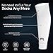 MediCaptain Pre Cut Soccer Sock Sleeves, Companion for Grip Socks, Securely Holds Shin Guards, Compression Leg Warmer Leg Sleeves (US, Alpha, One Size, Regular, Regular, White)