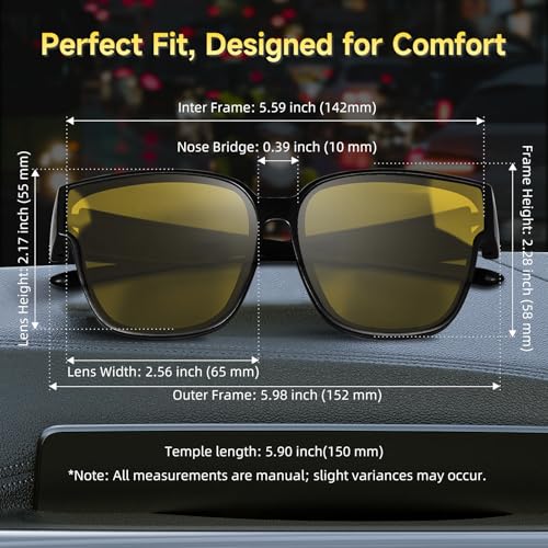 Sunglasses Fit Over Glasses for Men Women– Oversized Square UV400 Polarized Sun glasses for Driving Outdoors3