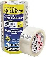 Fita Para Empacotamento, Adelbras, Qualitape, 48Mmx100M, Transparente, Pacote Com 4 Unidades