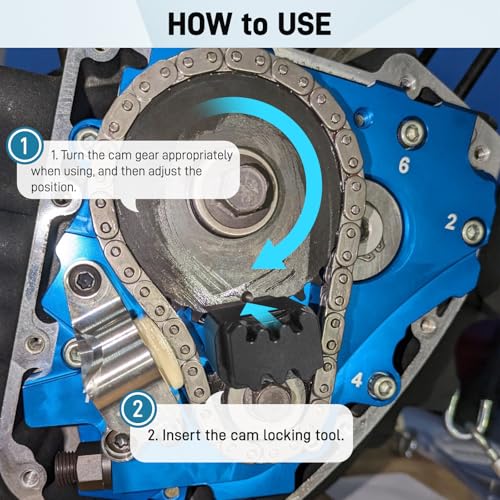 Image of JERBOR Upgrade Double-Headed Cam Sprocket Locking Tool, High Hardness Aluminum Alloy Cam Locking Tool for Harley 1999-2017 Twin Cam 1999-2006 Dyna for 2017-2024 Milwaukee 8 Motors HD 42314 HD 47941