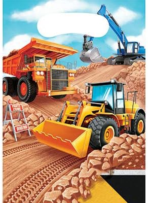 Club Pack Big Dig Construction Birthday Printed Plastic Loot Bag, Box of 96