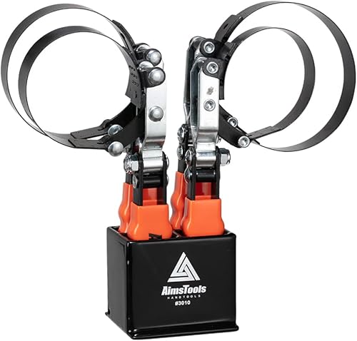 AimsTools 3110 - Juego de llaves de filtro de aceite profesional de 4 piezas con soporte, llaves que cubren 2 14 pulgadas a 4 38 pulgadas (2.244in a