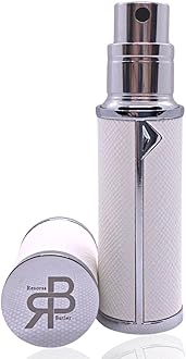 Perfume Atomiser, UK Brand, Refillable & Travel Size Perfume Bottle, Leaking Proof, Bottom Pump, Luxurious Small women and men, 5ml (Ice White)