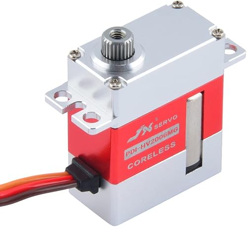 Miniatura 5 de JX PDI-HV2006MG 13.7lbs Metal Gear Full CNC sin núcleo HV Servo digital para RC Glider 500 Class Heli Tail y Swashplate