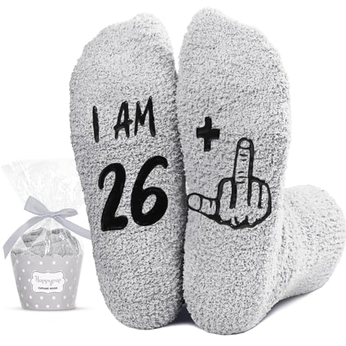 HAPPYPOP Birthday Gift Ideas for Women Men - Socks for 21 22 23 24 27 28 29 30 Year Olds Women