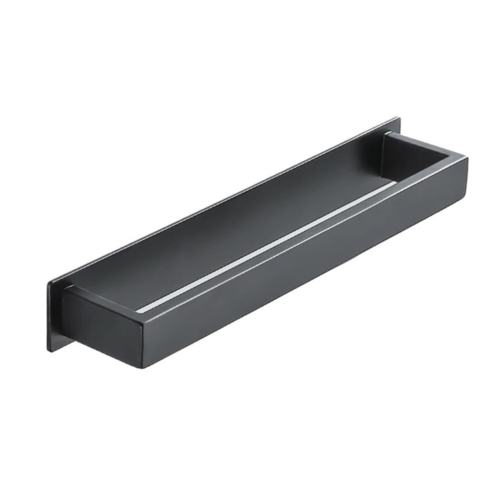 Self-Adhesive Bathroom Towel Rack Stainless Steel White Kitchen Hanger Holder Toilet Square Bar No Drill 30/40/50cm Easy Maintenance(Black 30cm)