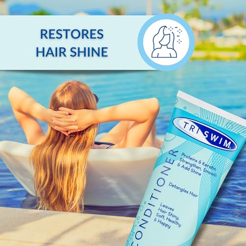 TRISWIM Swimmers Hair Conditioner | After Swim Care | Moisturising Detangling Regenerating Vegan Conditioner For Swimmers (251ml) - Image 4