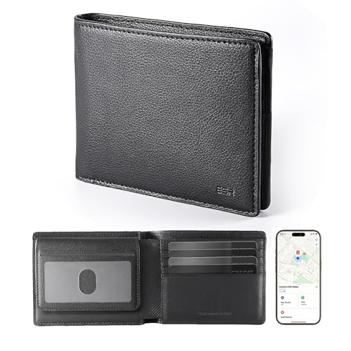 ESR Geo Wallet with Find My, RFID Blocking, Wallet for Men, Wallet Tracker(iOS 14.5 Above Only), Holds 9 Cards and 15 Bills, Replacement for AirTag Wallet, Slim Bifold Card Holder, Twillingt Black
