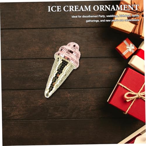 Bola espejada en forma de cucurucho de helado reflectante, decoración versátil para fiestas, bodas, cumpleaños y decoración del hogar miniatura 5