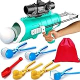 TMIXIU Snow Toys for Kids Outdoor, Snowball Maker Kit, Snowball Blaster Gun Launcher, Snow Ball Duck Makers, Snow Molds for Kids Adults Outdoor with Storage Bag