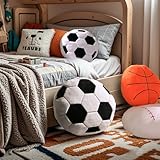 Yhoelata Plüsch Fußball Sitzkissen, Flauschiges Football als Weicher Sportball, Kreative Zimmer Dekoration für Kinderzimmer, Fussball Geschenke für Jungen, 35x35cm