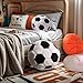 Yhoelata Plüsch Fußball Sitzkissen, Flauschiges Football als Weicher Sportball, Kreative Zimmer Dekoration für Kinderzimmer, Fussball Geschenke für Jungen, 35x35cm