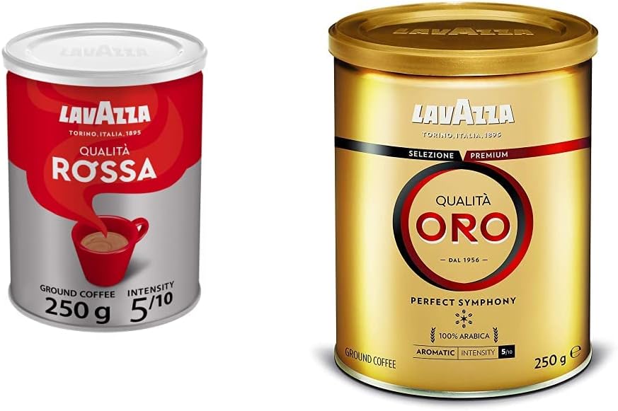 Lavazza Qualita Rossa Ground Coffee Powder, 250g + Lavazza Qualita Oro, Perfect Symphony, 250 g