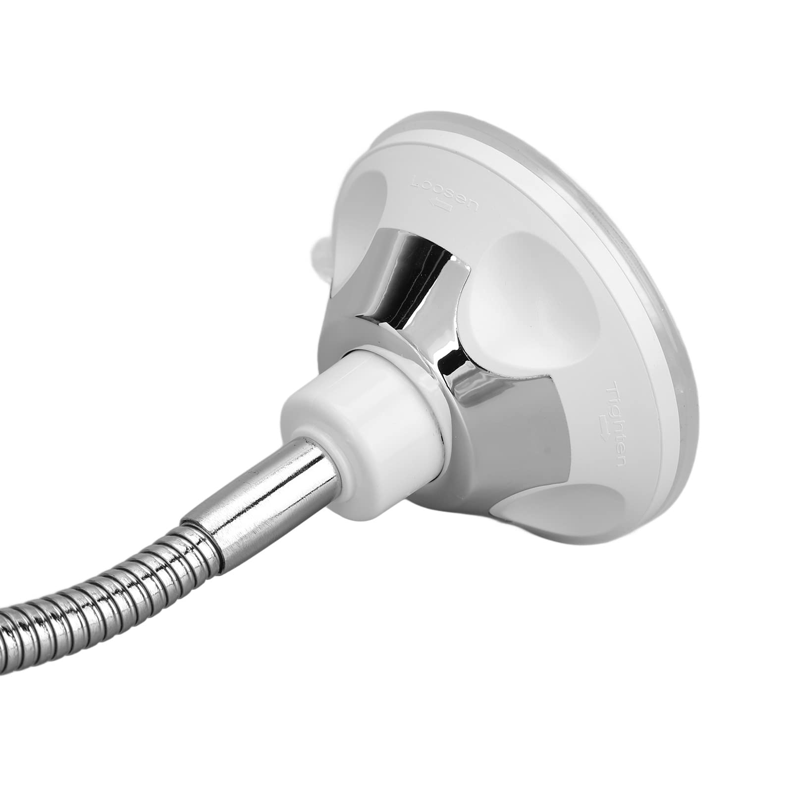 Specchio Ingranditore Flessibile 10x con Luce LED e Ventosa Potente,Specchio Trucco Illuminato con Collo di Cigno,360° Girevole Portabile Luce Naturale Senza Fili Ideale per Casa e Viaggi