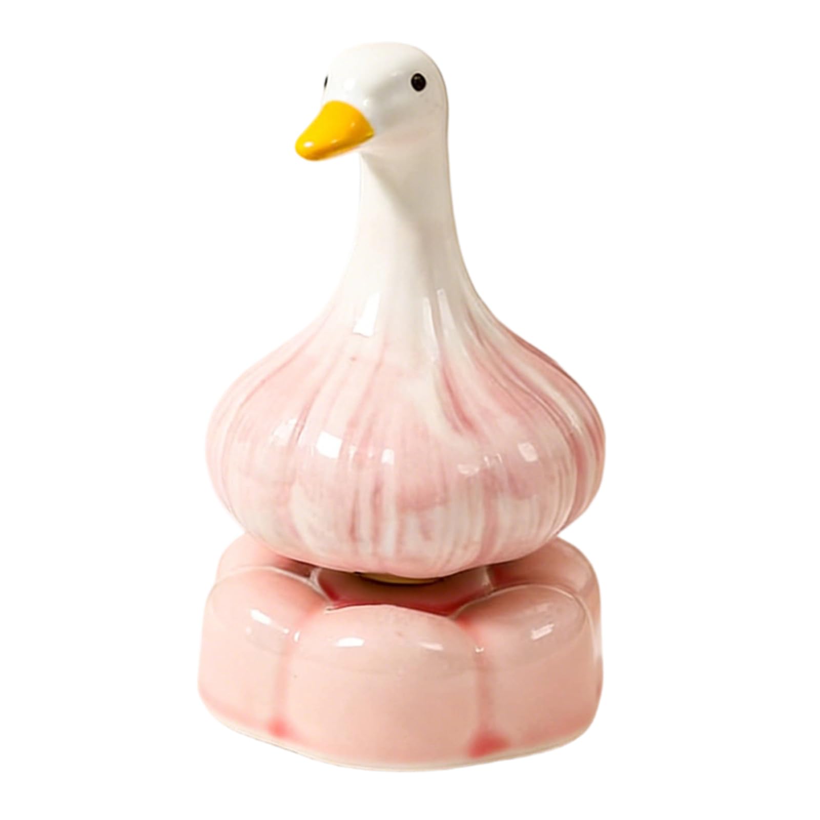 Pyasuye Garlic Ducks Sculpture Ceramic Rotating Ducks Statues Figurines Fidgety Toy Ornament for Home Decors Housewarming Gifts Fidgety Toys