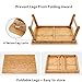 Large Size Laptop Tray Desk Nnewvante Foldable Bed Table Tray, Adjustable Coffee/TV Desk 100% Bamboo Breakfast Serving Tray Gaming Writing 4 Leg Locks Support up to 18in Laptop, 29.5x17.7in