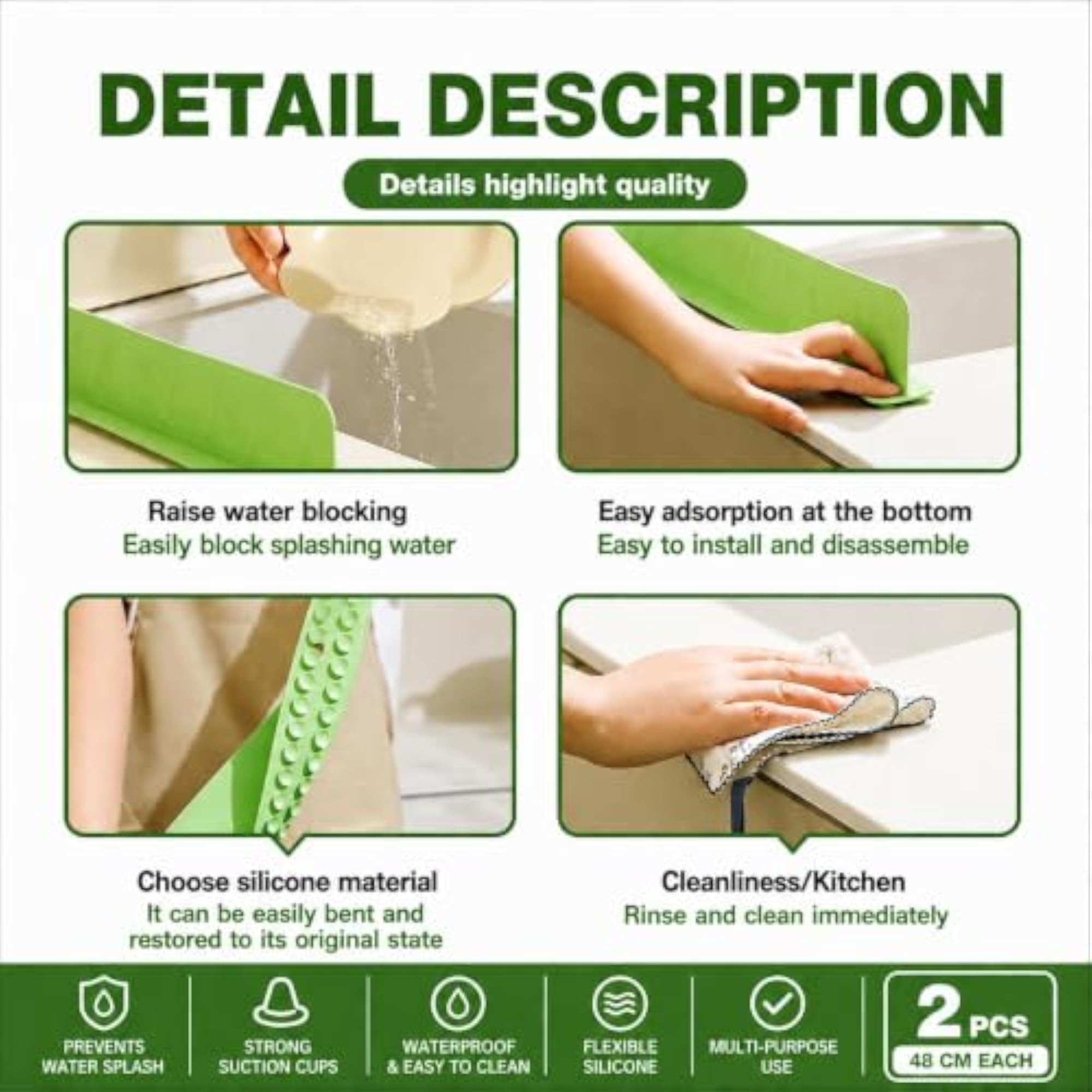Silicone Sink Splash Guard for Kitchen