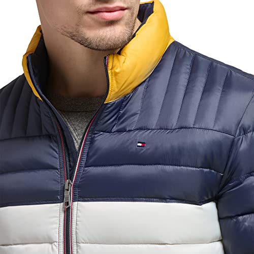 Image of Tommy Hilfiger Mens Embroidered Logo Puffer Jacket
