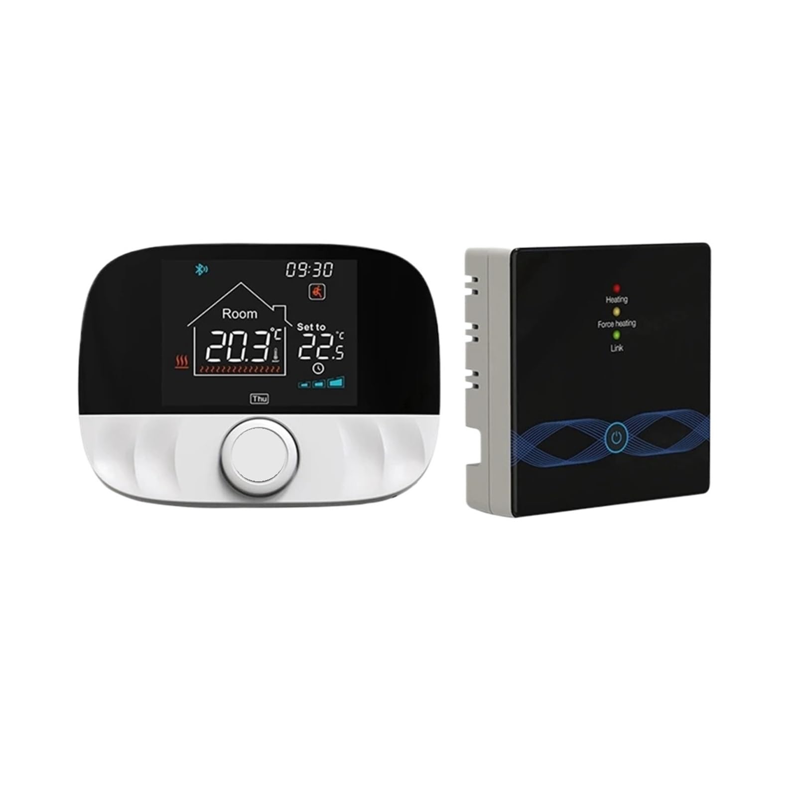 RF433 Wireless Thermostat WiFi For Floor Heating Water Gas Boiler Home Room Tuya Smart Programmable Temperature Controller(Black T9N Set)