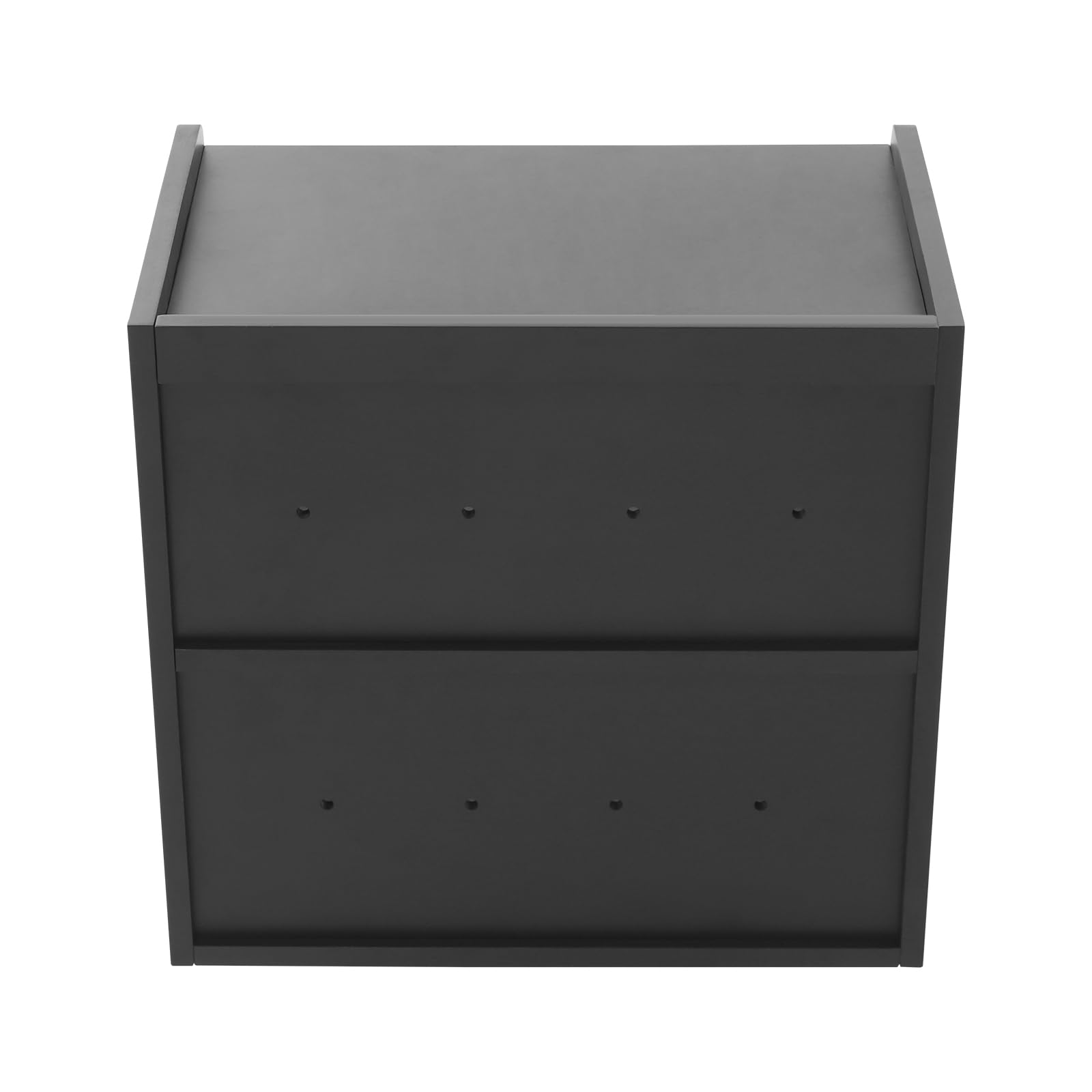 Panera de 36,5 x 24 x 34 cm, doble capa, grande, de pino con puerta magnética, resistente al agua, para cocina y productos horneados (negro)