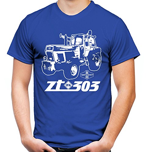 Traktor ZT Camiseta para hombre y hombre, 303 Oldtimer DDR Agricultura, Bauer Trecker azul S