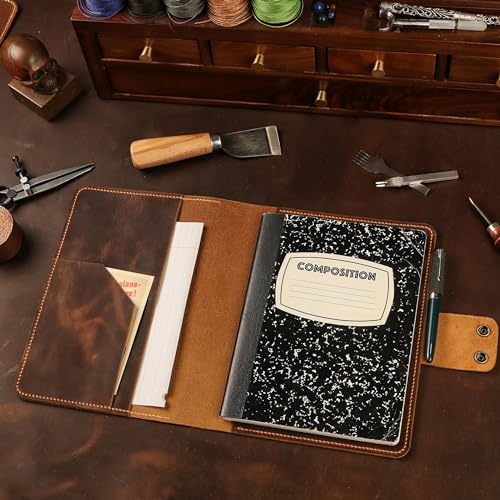 Personalized leather composition notebook book cover case/vintage rustic leather cover portfolio for composition notebook NB505CPS3