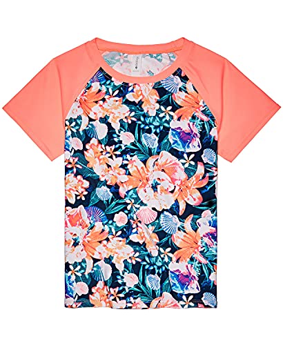 Image of Ideology Big Girls Floral-Print Rash Guard, Lucky Blue S
