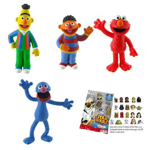 Comansi-Bullyland Lote 4 Figuras Barrio Sésamo - Epi - Blas - Coco...